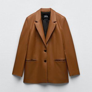 Zara Faux Leather Blazer